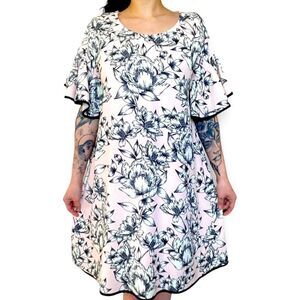 Luxology (6) Pastel Pink Bold Floral Dress